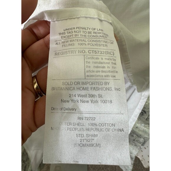 VNT JCPenney Home Collection Embroidered Applique Mix Print Standard Pillow Sham - Picture 4 of 5